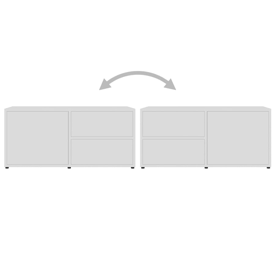Tv-Meubel 80X34X36 Cm Bewerkt Hout Wit