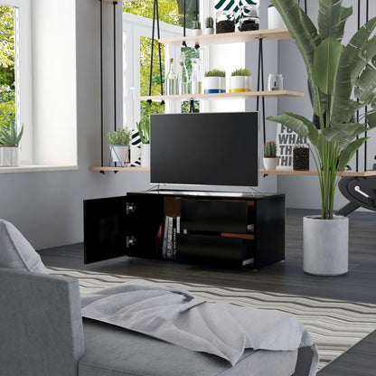 Tv-Meubel 80X34X36 Cm Spaanplaat Zwart