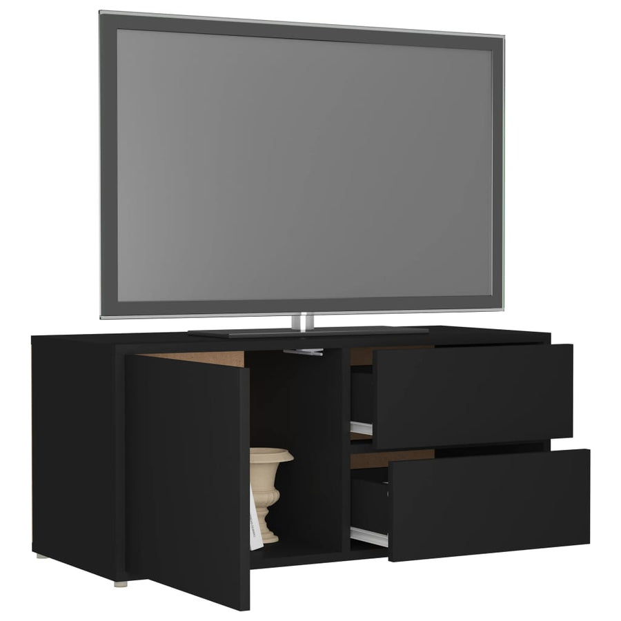 Tv-Meubel 80X34X36 Cm Spaanplaat Zwart