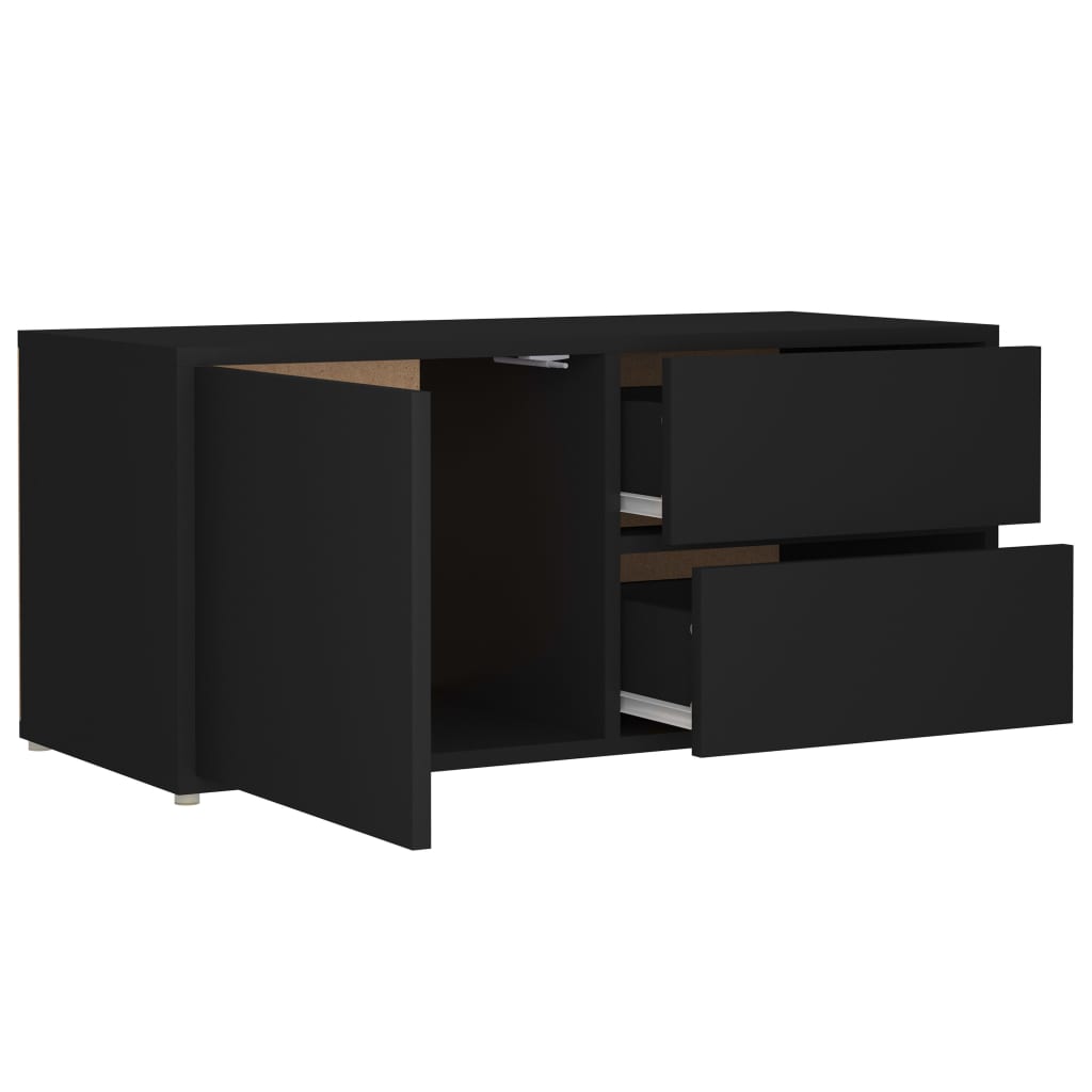 Tv-Meubel 80X34X36 Cm Spaanplaat Zwart