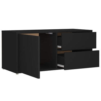 Tv-Meubel 80X34X36 Cm Spaanplaat Zwart