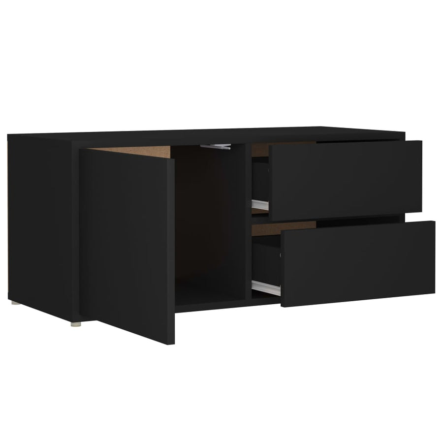 Tv-Meubel 80X34X36 Cm Spaanplaat Zwart
