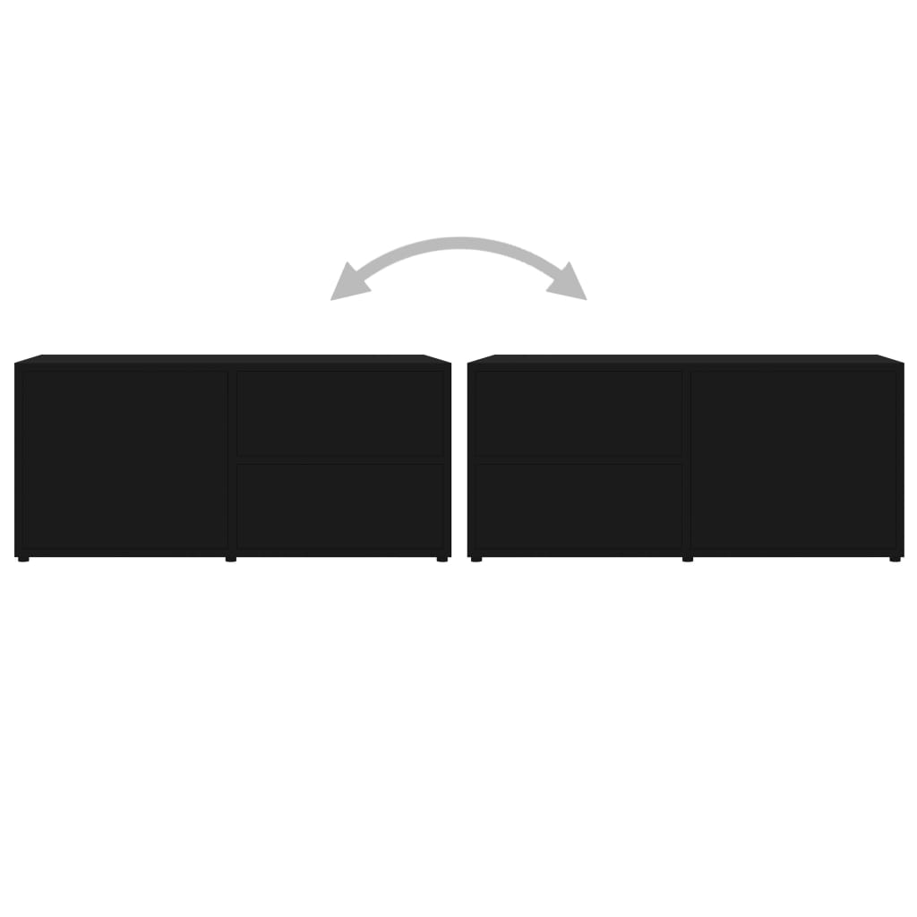 Tv-Meubel 80X34X36 Cm Spaanplaat Zwart