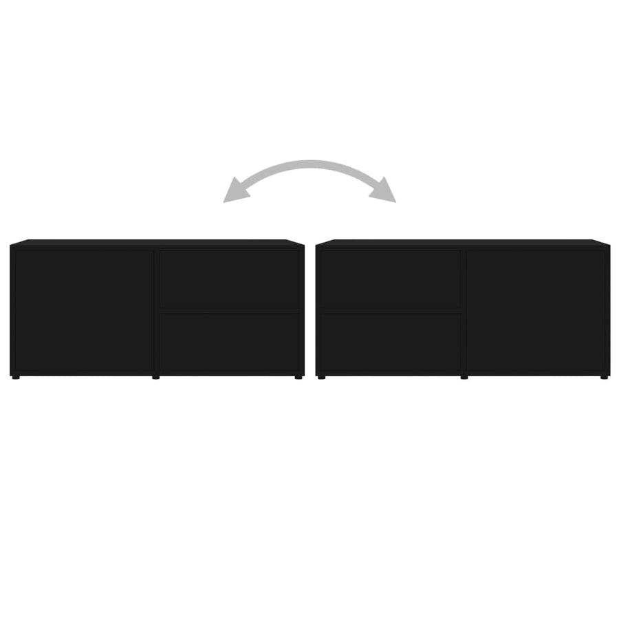 Tv-Meubel 80X34X36 Cm Spaanplaat Zwart