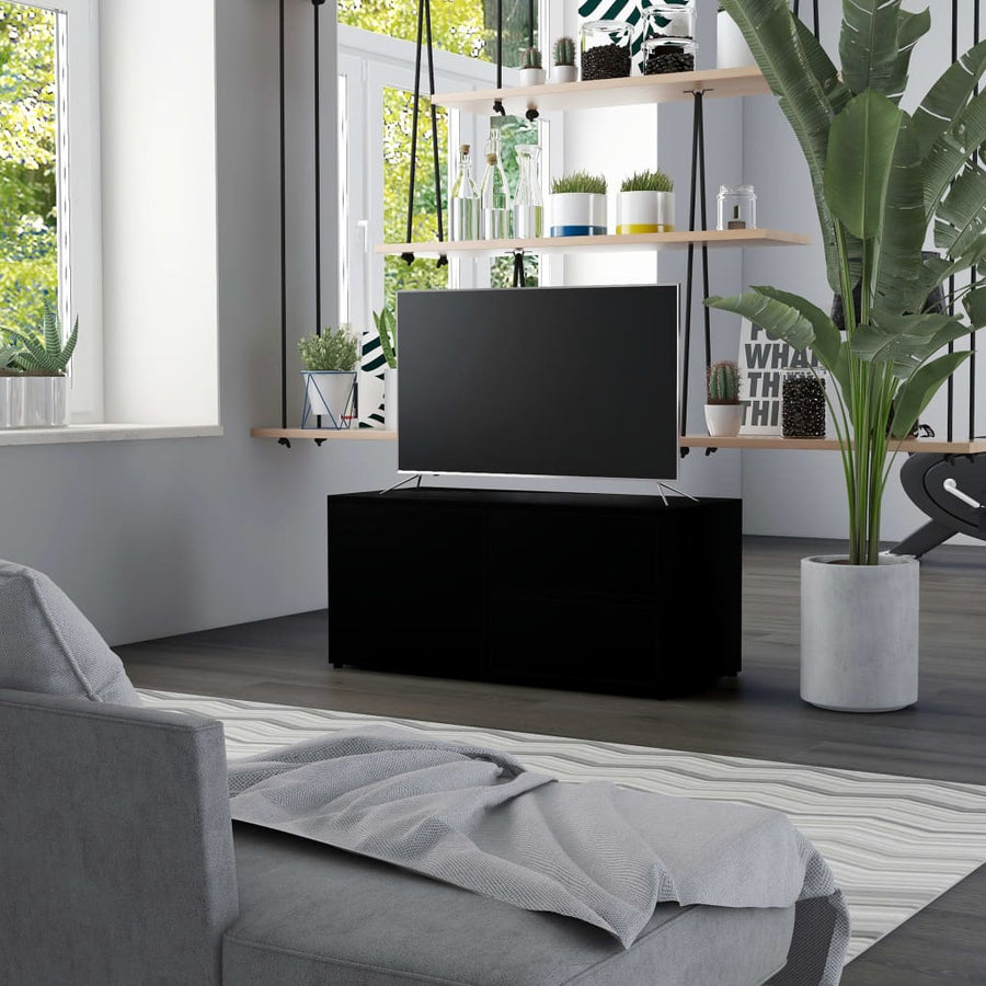Tv-Meubel 80X34X36 Cm Spaanplaat Zwart