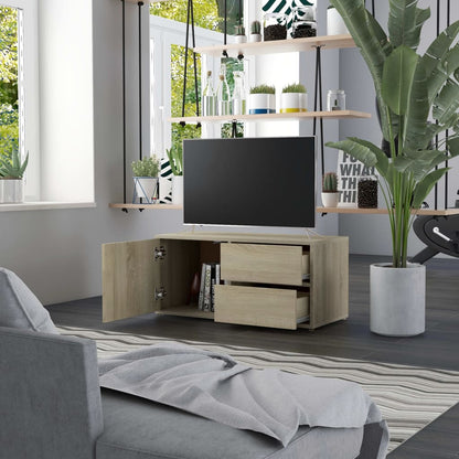 Tv-Meubel 80X34X36 Cm Spaanplaat Kleurig Sonoma eiken