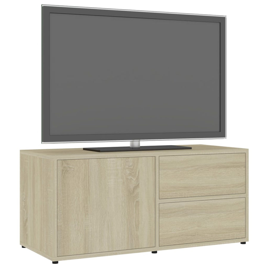 Tv-Meubel 80X34X36 Cm Spaanplaat Kleurig Sonoma eiken