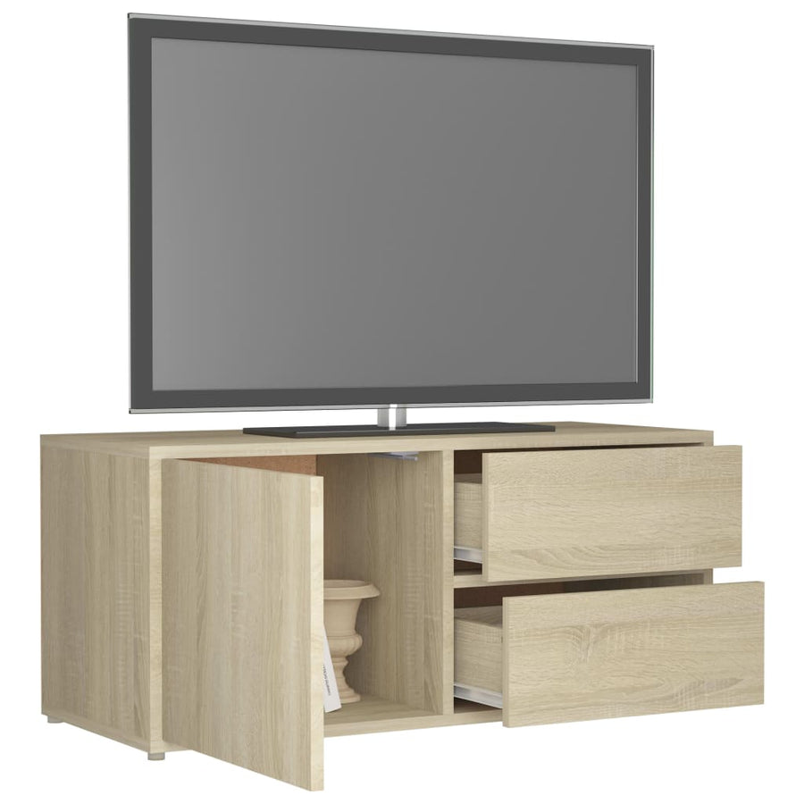 Tv-Meubel 80X34X36 Cm Spaanplaat Kleurig Sonoma eiken