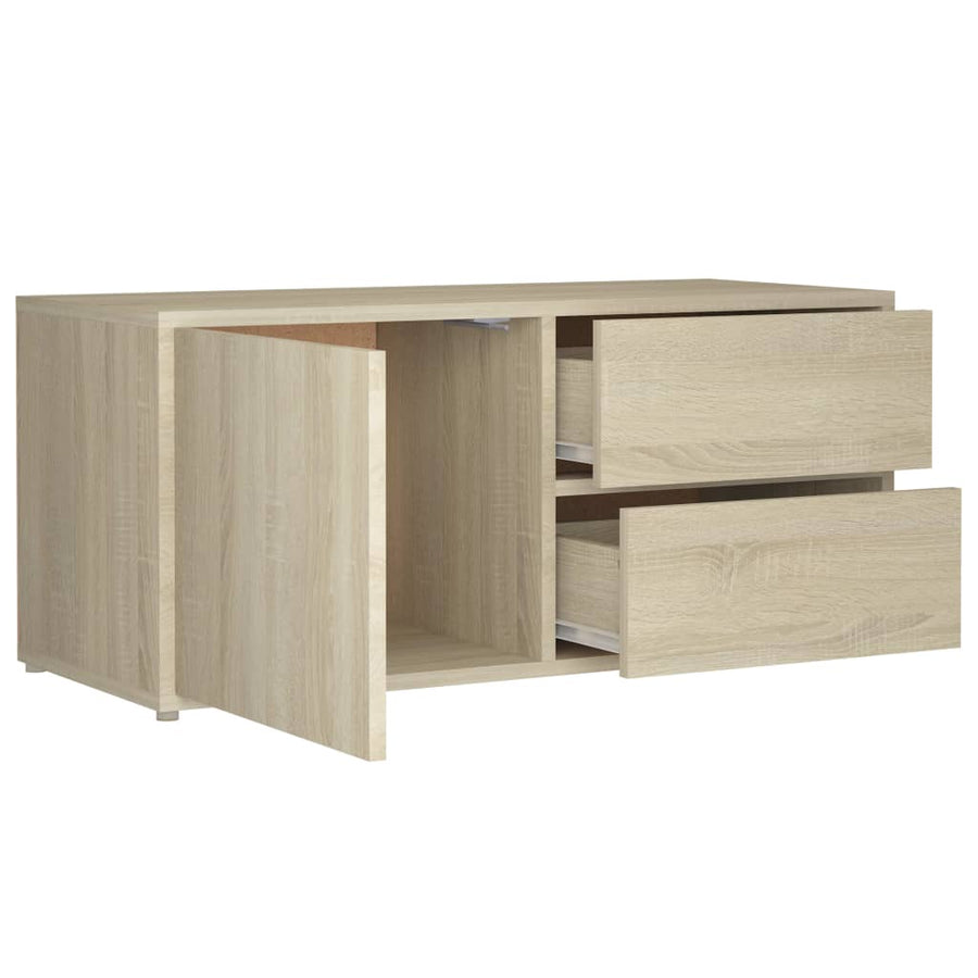 Tv-Meubel 80X34X36 Cm Spaanplaat Kleurig Sonoma eiken