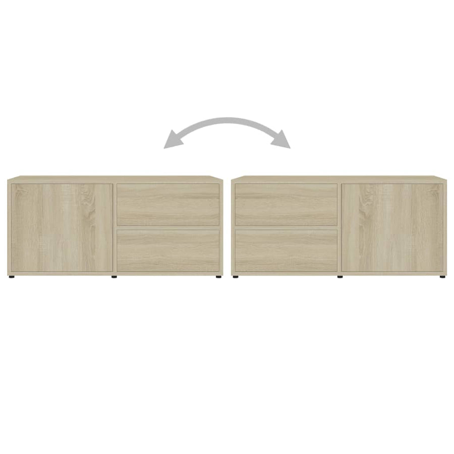 Tv-Meubel 80X34X36 Cm Spaanplaat Kleurig Sonoma eiken