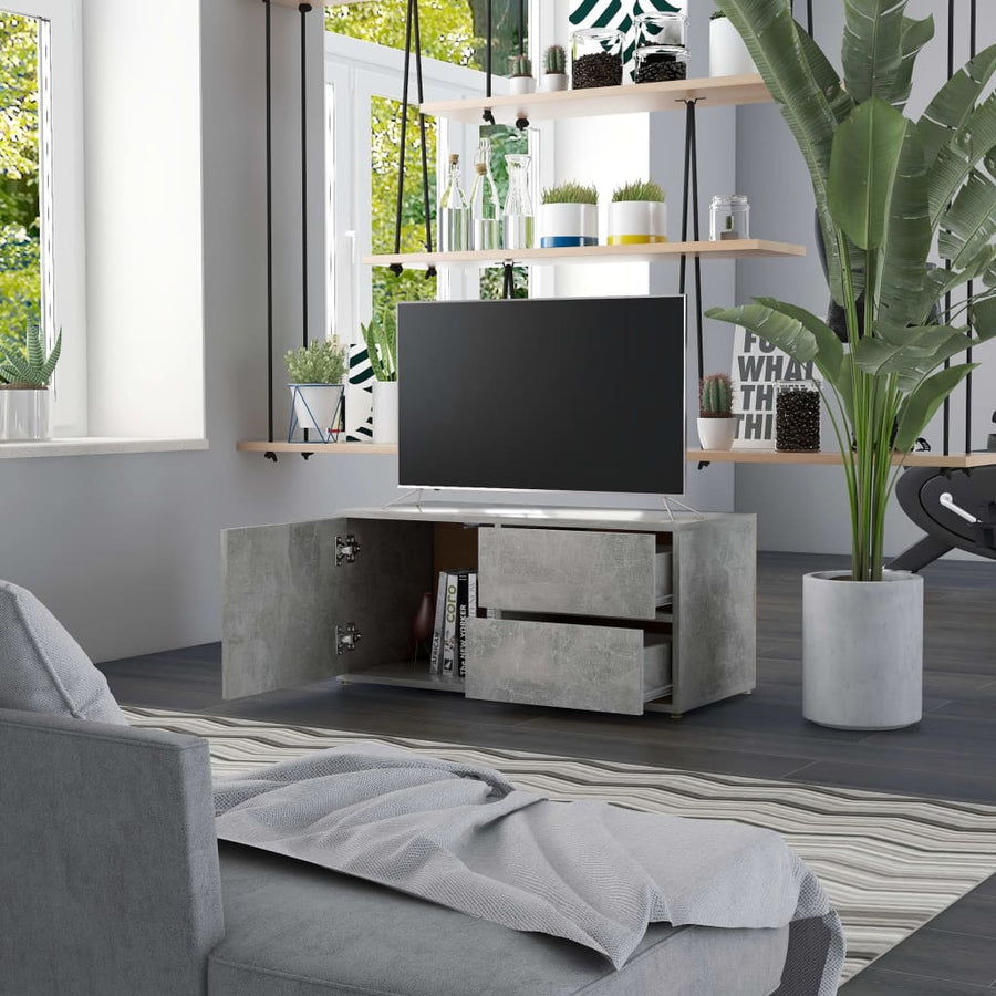 Tv-Meubel 80X34X36 Cm Spaanplaat Betongrijs