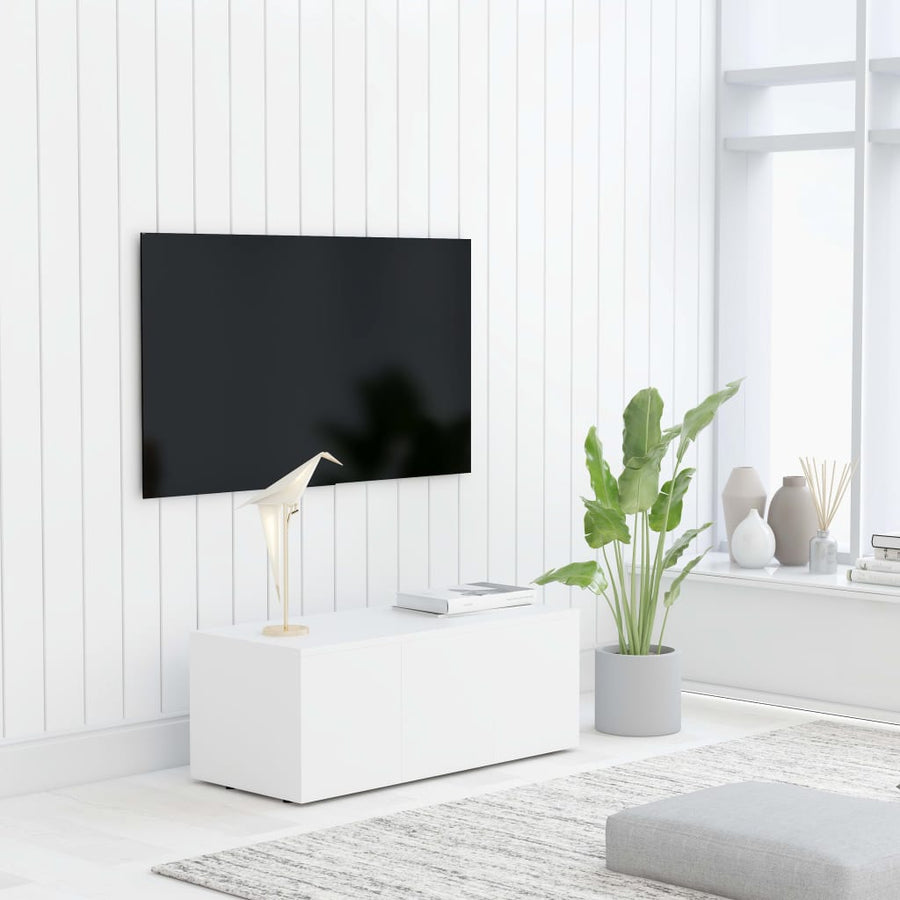 Tv-meubel 80x34x30 cm spaanplaat wit Wit