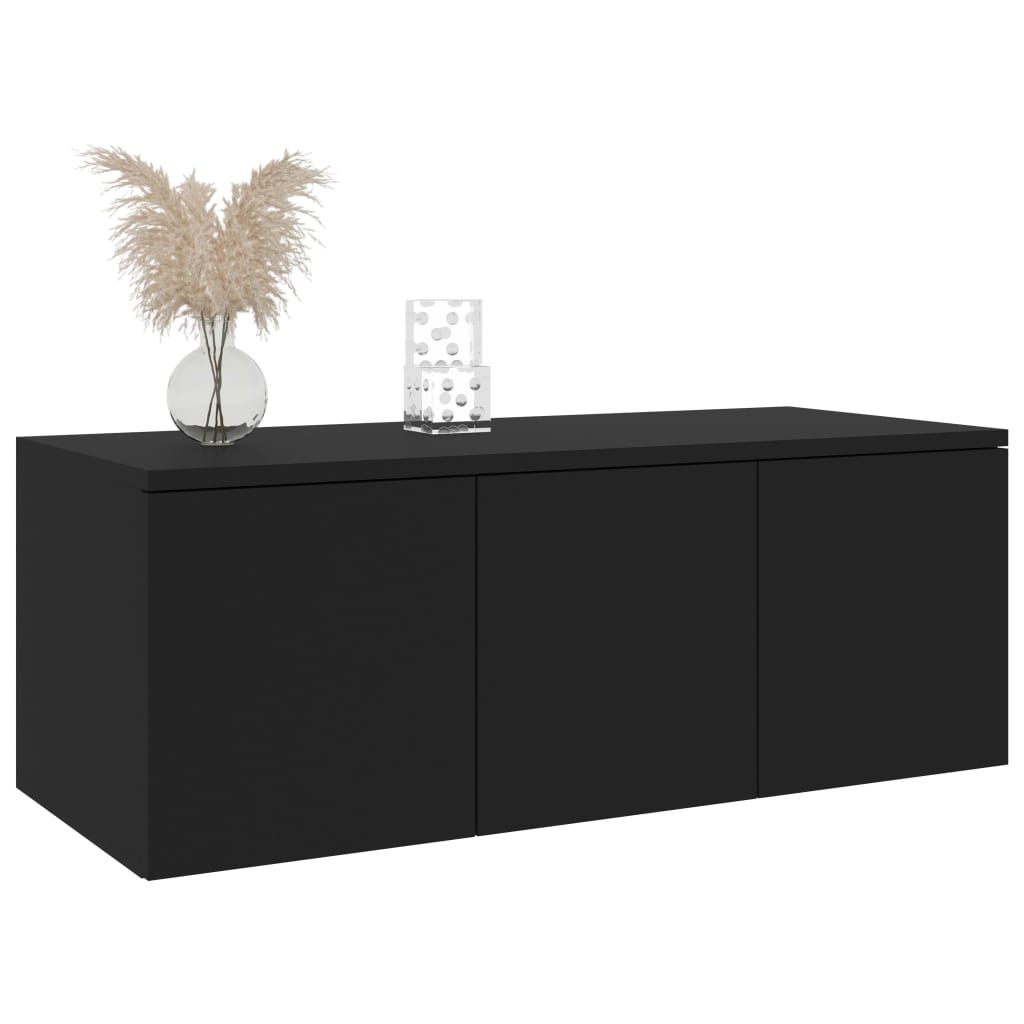 Tv-meubel 80x34x30 cm spaanplaat zwart Zwart