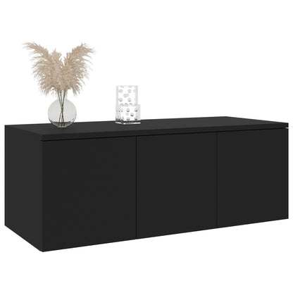 Tv-meubel 80x34x30 cm spaanplaat zwart Zwart