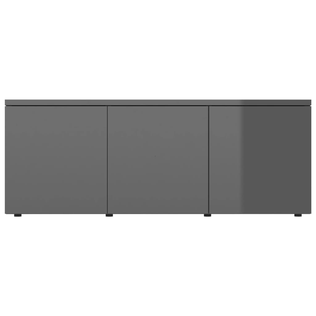 Tv-meubel 80x34x30 cm bewerkt hout hoogglans grijs