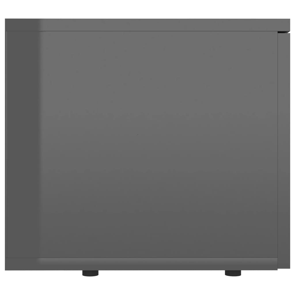 Tv-meubel 80x34x30 cm bewerkt hout hoogglans grijs
