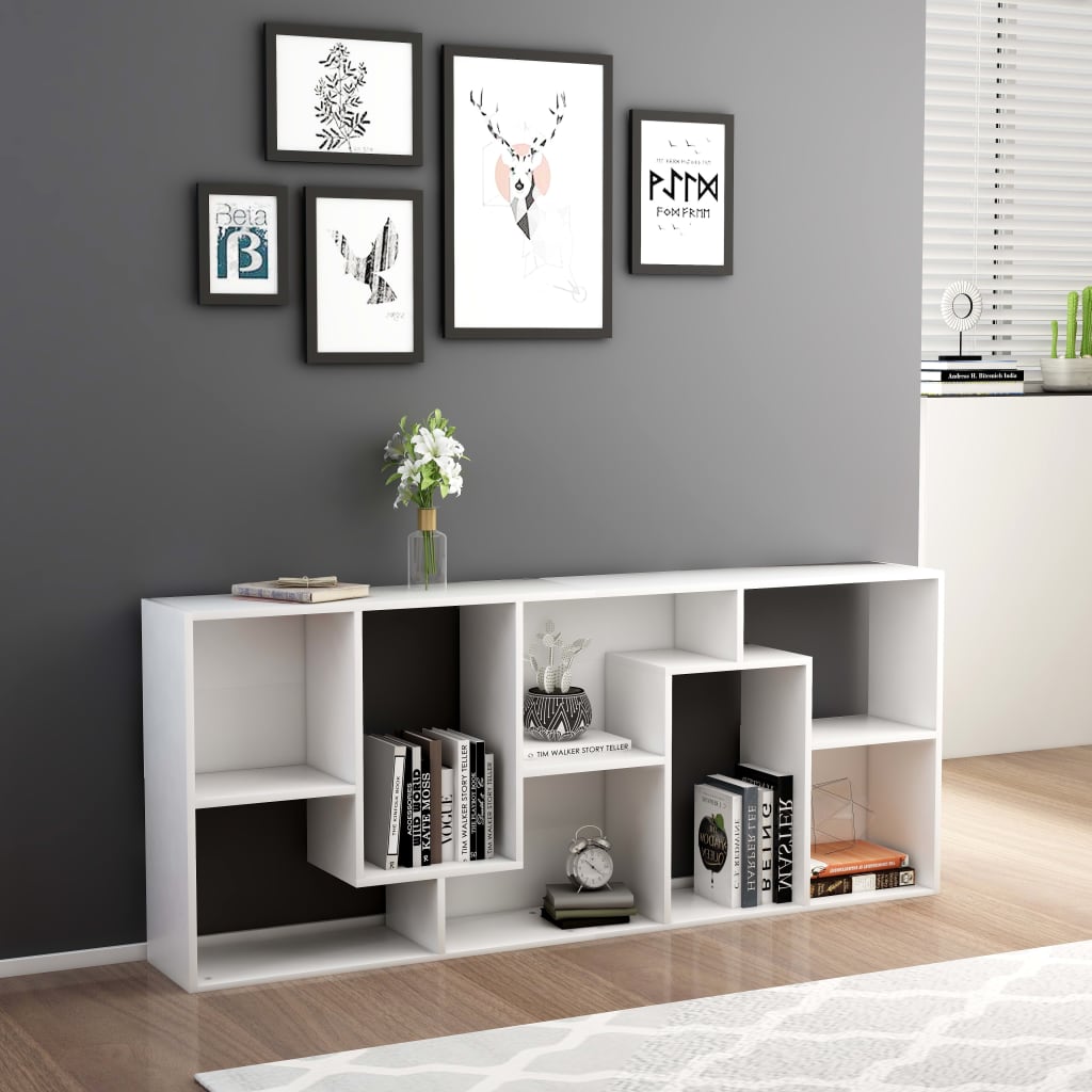 Boekenkast 67X24X6 Cm Bewerkt Hout Wit