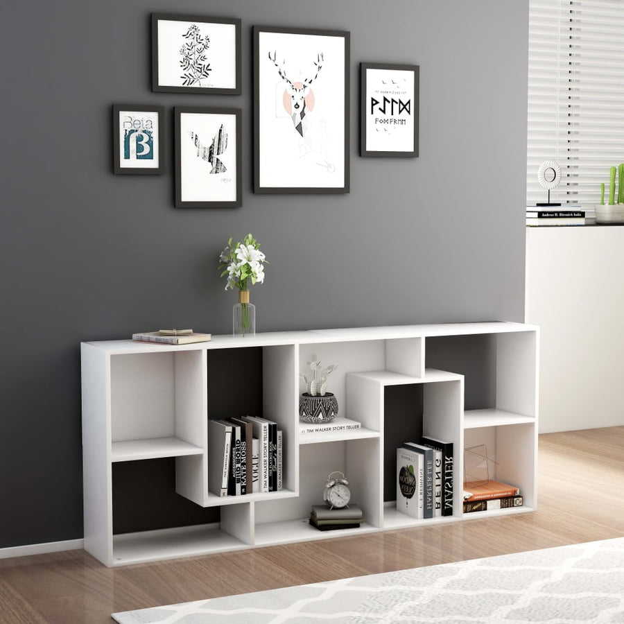 Boekenkast 67X24X6 Cm Bewerkt Hout Wit