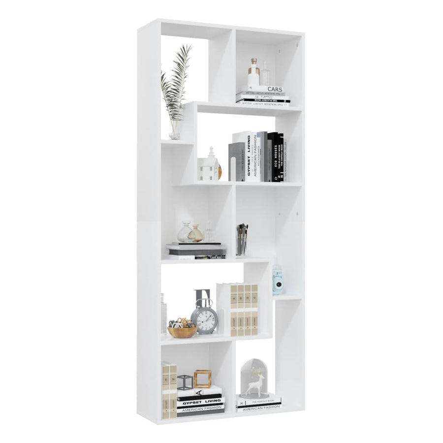 Boekenkast 67X24X6 Cm Bewerkt Hout Wit