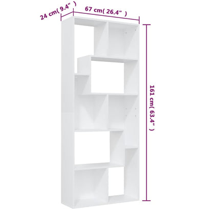 Boekenkast 67X24X6 Cm Bewerkt Hout Wit