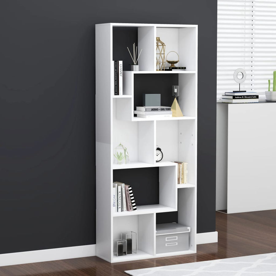 Boekenkast 67X24X6 Cm Bewerkt Hout Wit