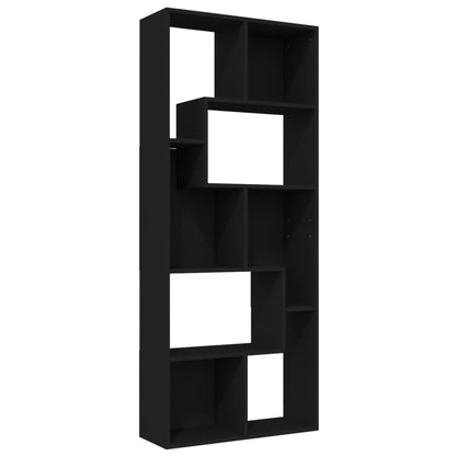 Boekenkast 67x24x161 cm bewerkt hout zwart