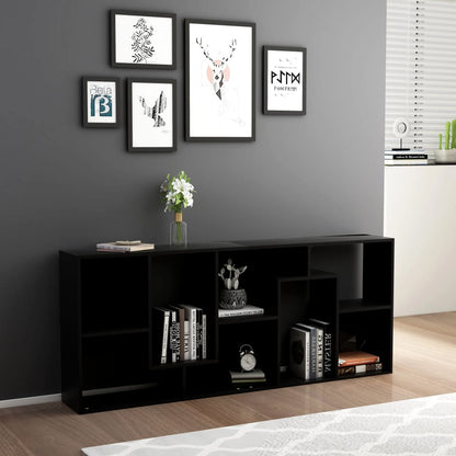 Boekenkast 67x24x161 cm bewerkt hout zwart