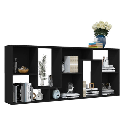 Boekenkast 67x24x161 cm bewerkt hout zwart
