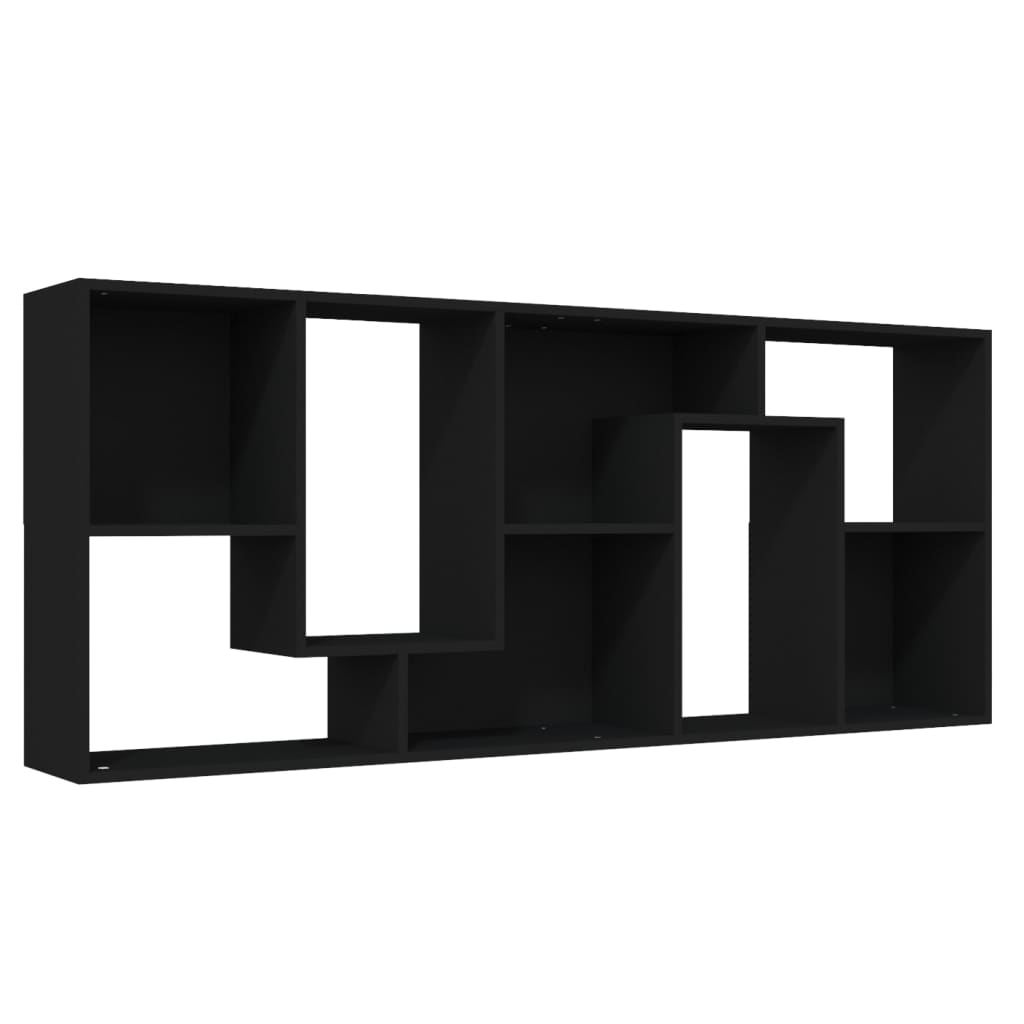 Boekenkast 67x24x161 cm bewerkt hout zwart