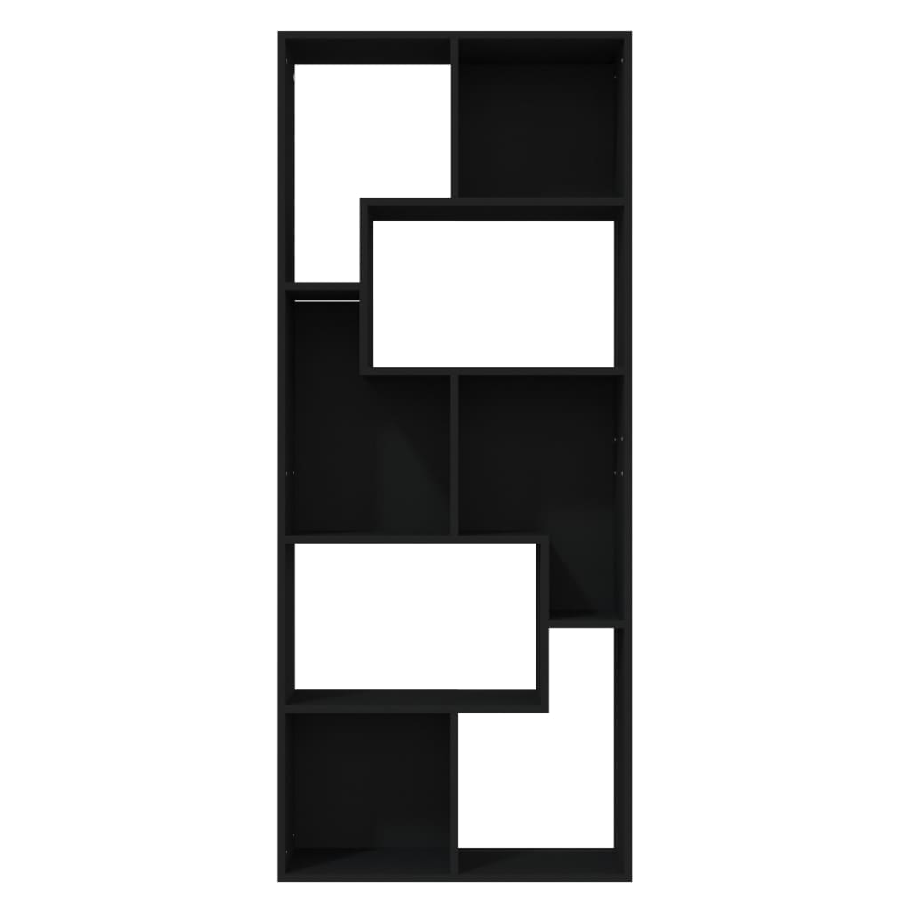 Boekenkast 67x24x161 cm bewerkt hout zwart