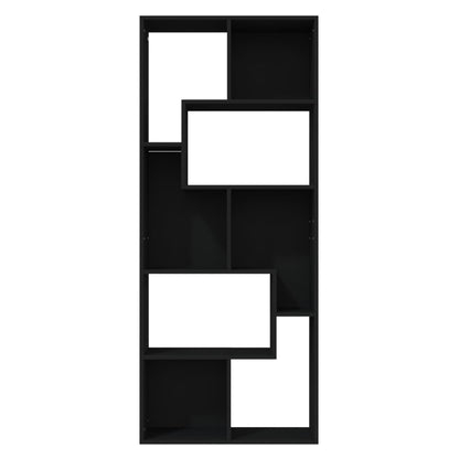 Boekenkast 67x24x161 cm bewerkt hout zwart