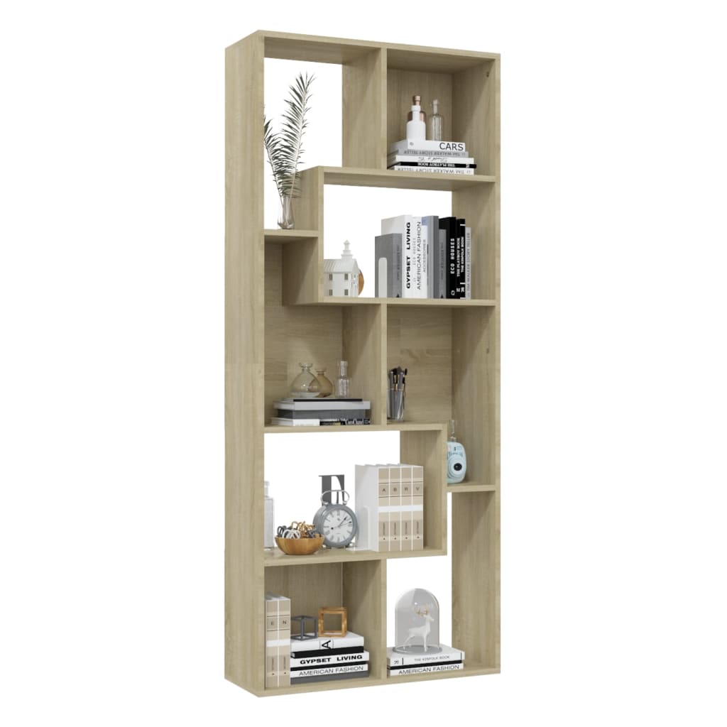 Boekenkast 67X24X6 Cm Spaanplaat Kleurig Sonoma eiken