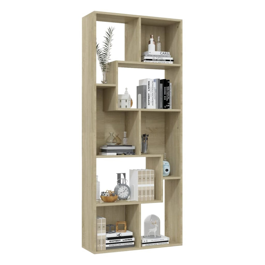 Boekenkast 67X24X6 Cm Spaanplaat Kleurig Sonoma eiken