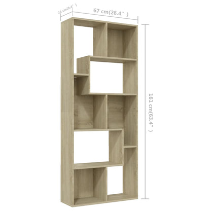 Boekenkast 67X24X6 Cm Spaanplaat Kleurig Sonoma eiken