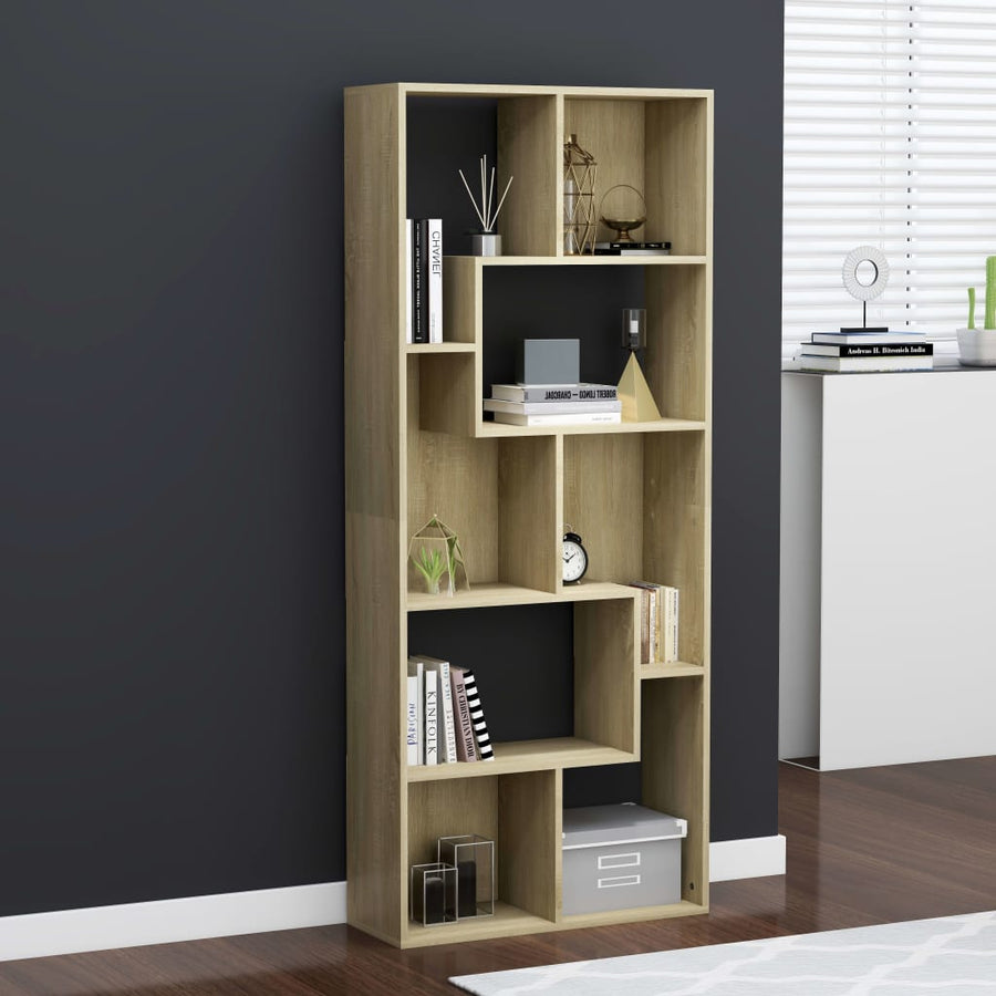 Boekenkast 67X24X6 Cm Spaanplaat Kleurig Sonoma eiken