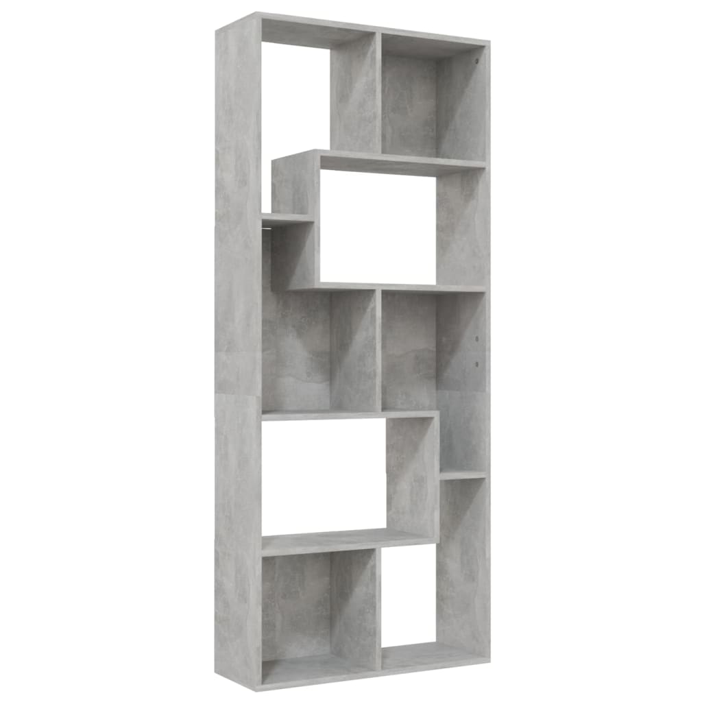 Boekenkast 67X24X6 Cm Spaanplaat Betongrijs