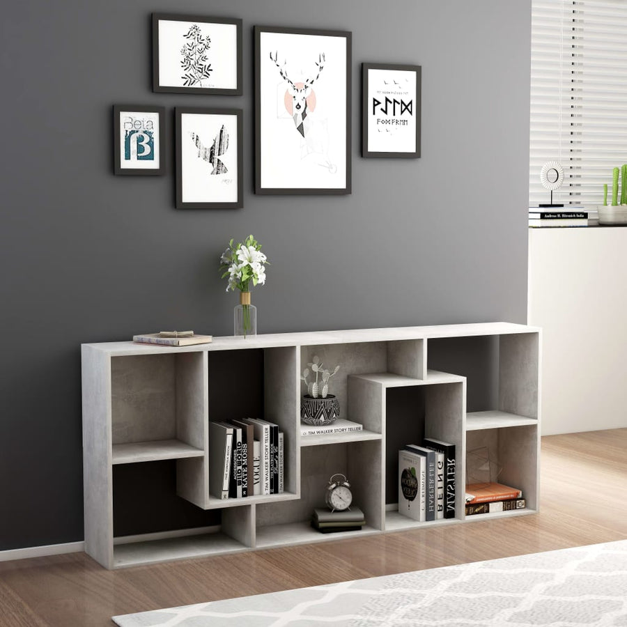 Boekenkast 67X24X6 Cm Spaanplaat Betongrijs