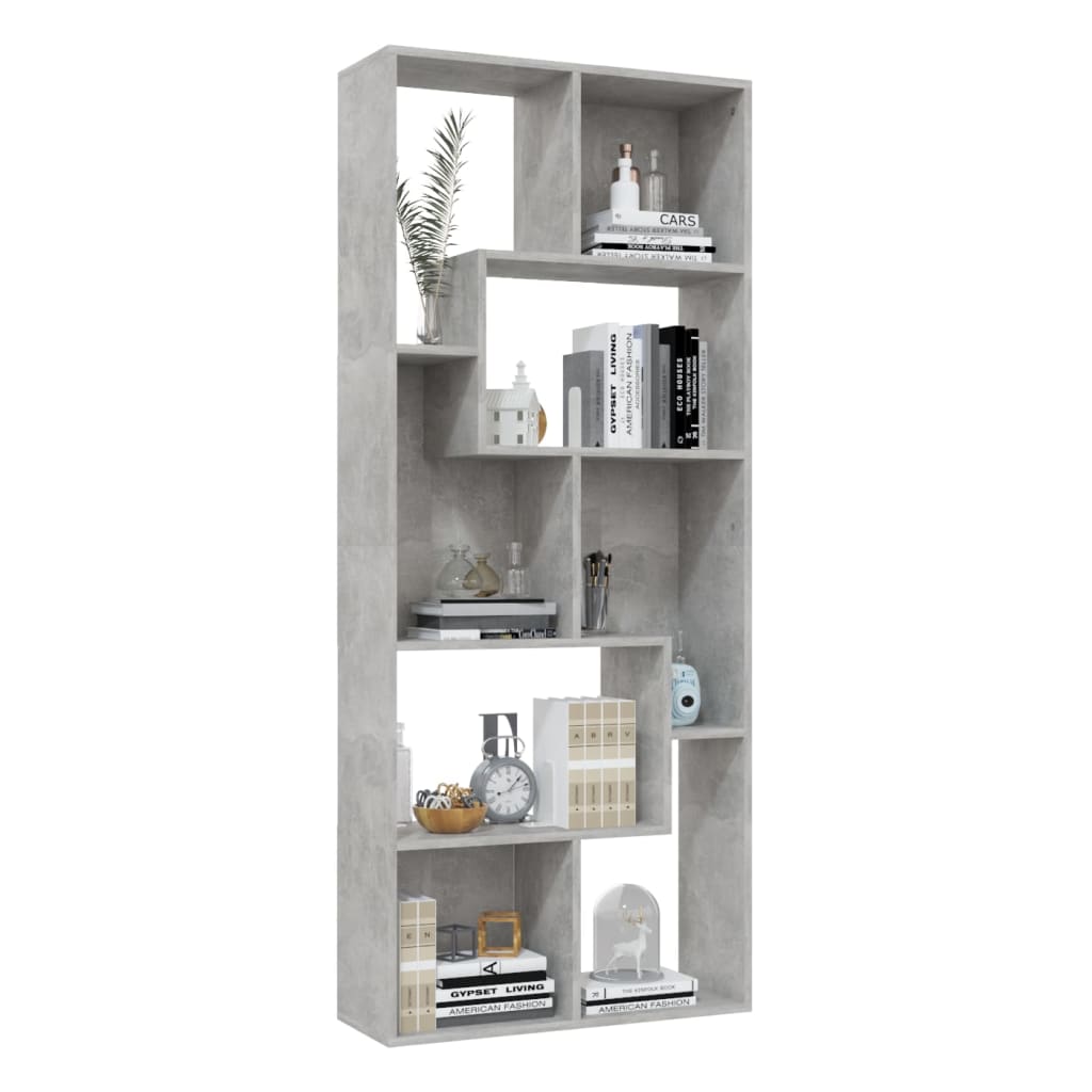 Boekenkast 67X24X6 Cm Spaanplaat Betongrijs
