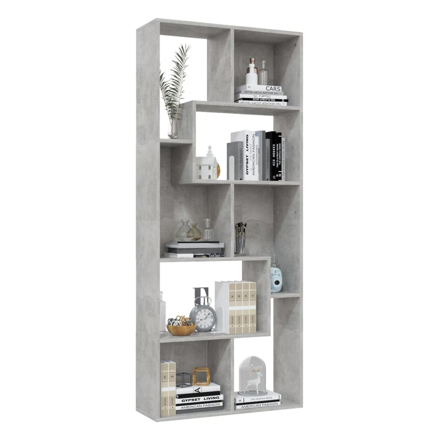 Boekenkast 67X24X6 Cm Spaanplaat Betongrijs
