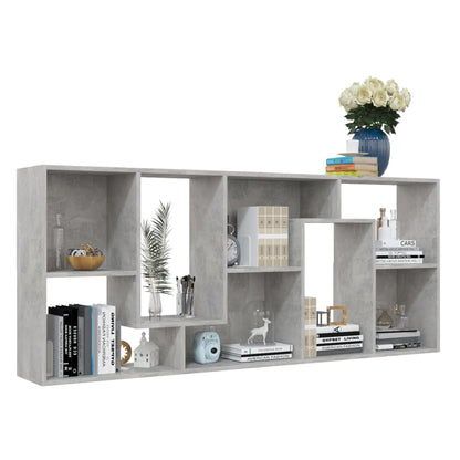 Boekenkast 67X24X6 Cm Spaanplaat Betongrijs