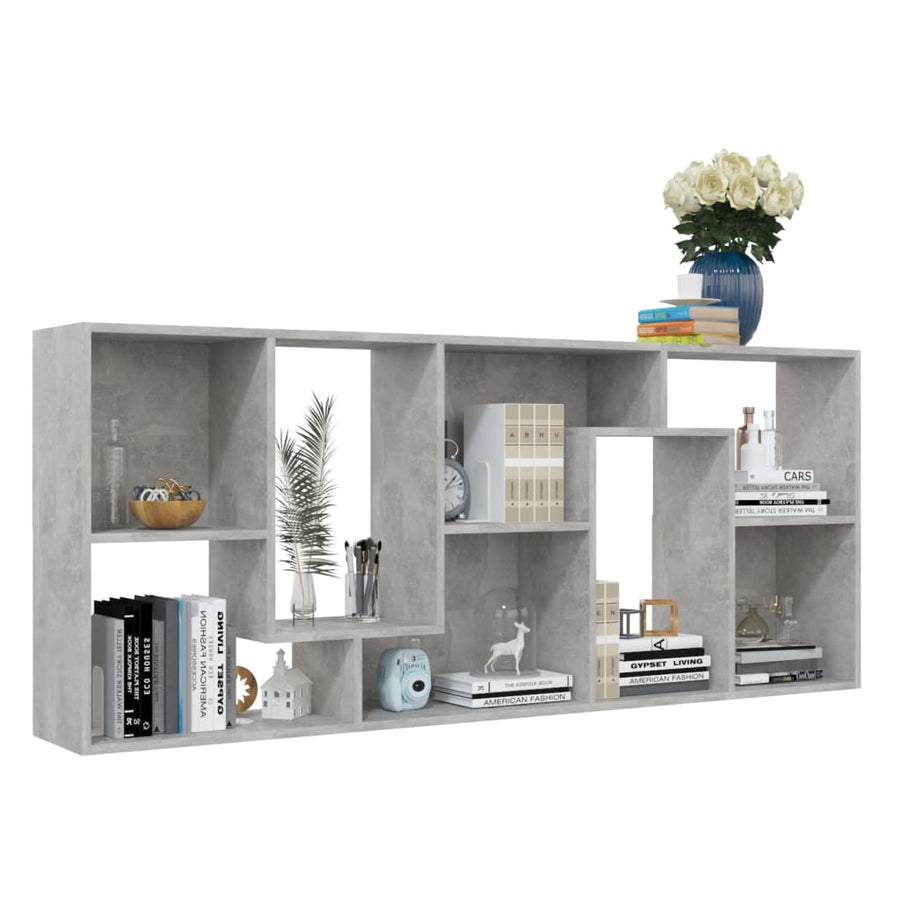 Boekenkast 67X24X6 Cm Spaanplaat Betongrijs