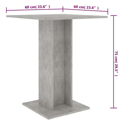Bistrotafel 60X60X75 Cm Spaanplaat Betongrijs