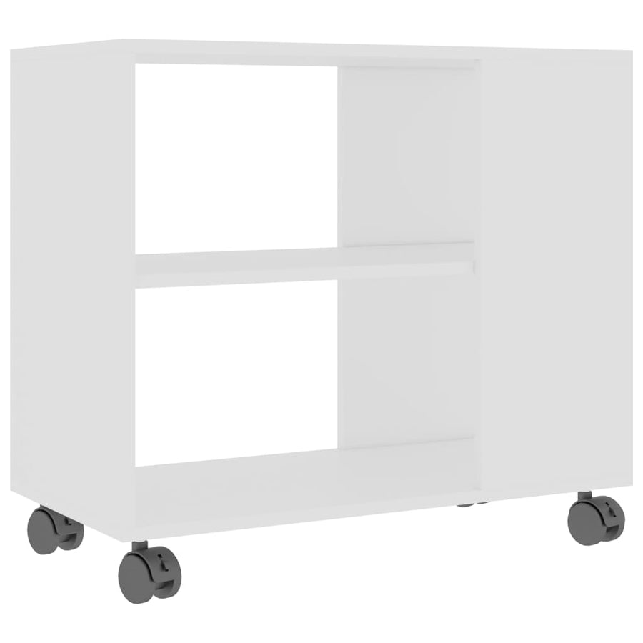 Bijzettafel 70X35X55 Cm Bewerkt Hout Wit