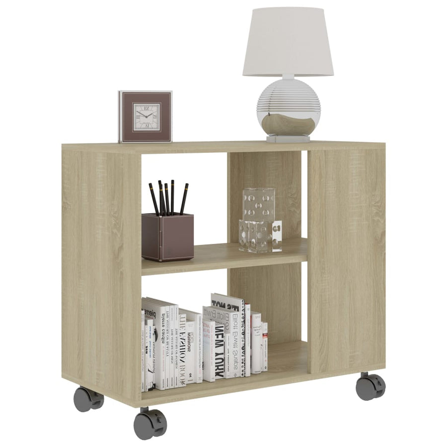 Bijzettafel 70X35X55 Cm Bewerkt Hout Kleurig Sonoma eiken