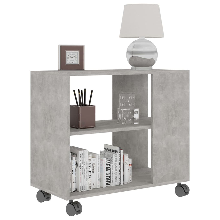 Bijzettafel 70X35X55 Cm Bewerkt Hout Betongrijs