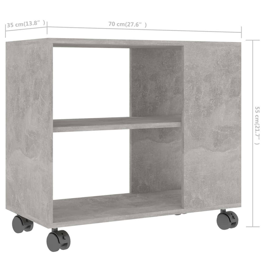 Bijzettafel 70X35X55 Cm Bewerkt Hout Betongrijs