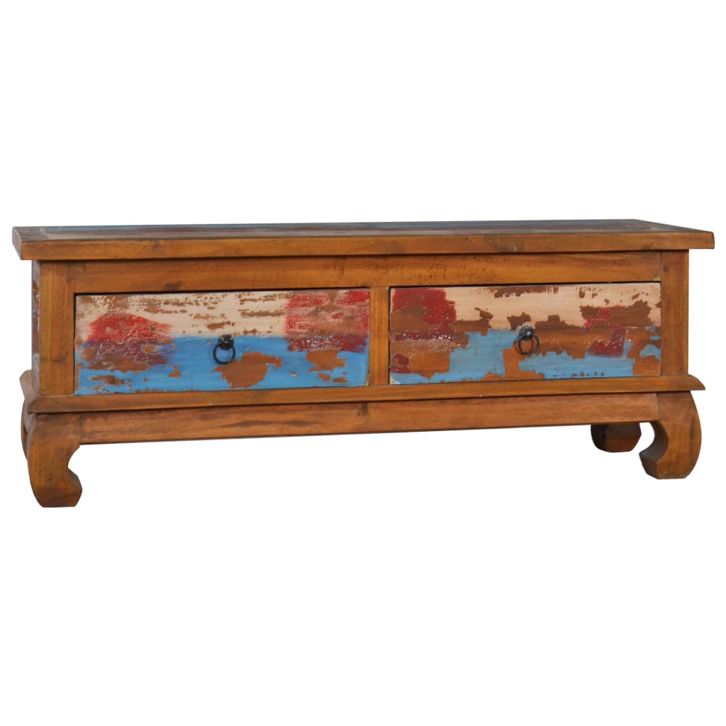 Tv-Meubel 110X35X40 Cm Gerecycled Teakhout Multikleur