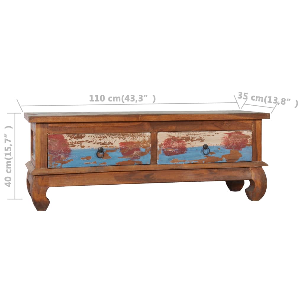 Tv-Meubel 110X35X40 Cm Gerecycled Teakhout Multikleur