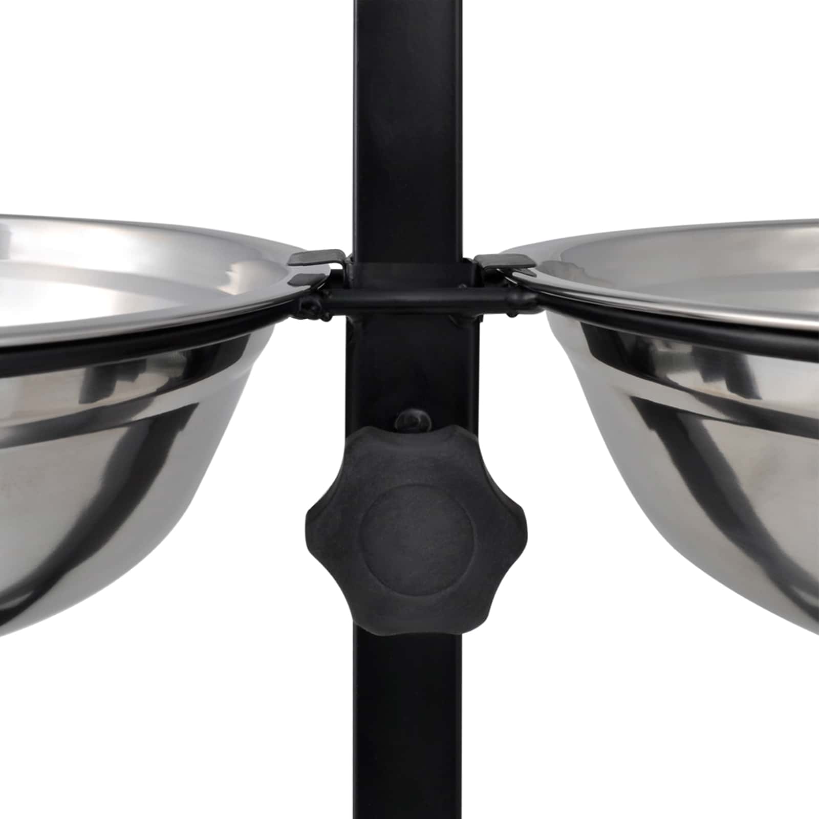 Voerstand en kom met hondenvoer Zilver en Zwart 57,5 x 26 cm