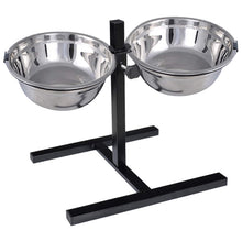 Voerstand en kom met hondenvoer Zilver en Zwart 57,5 x 26 cm
